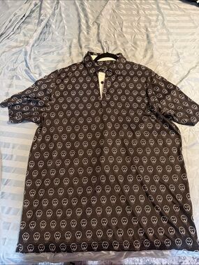 Black Short-Sleeve Polo with White Legion of Skanks logo